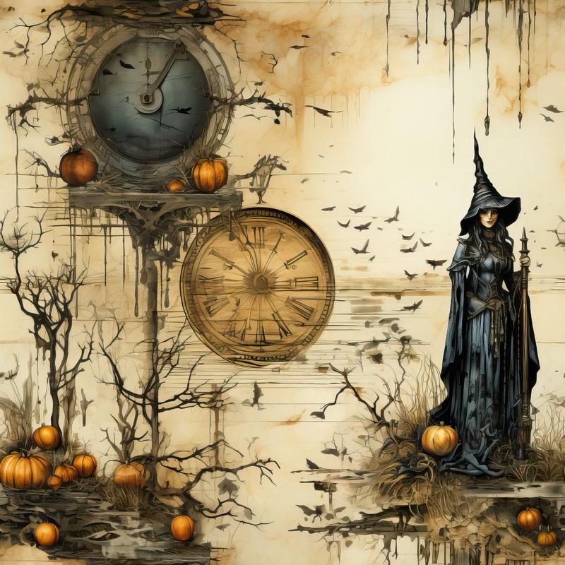 Witchy Halloween Pattern 6 Quilting Cotton Fabric
