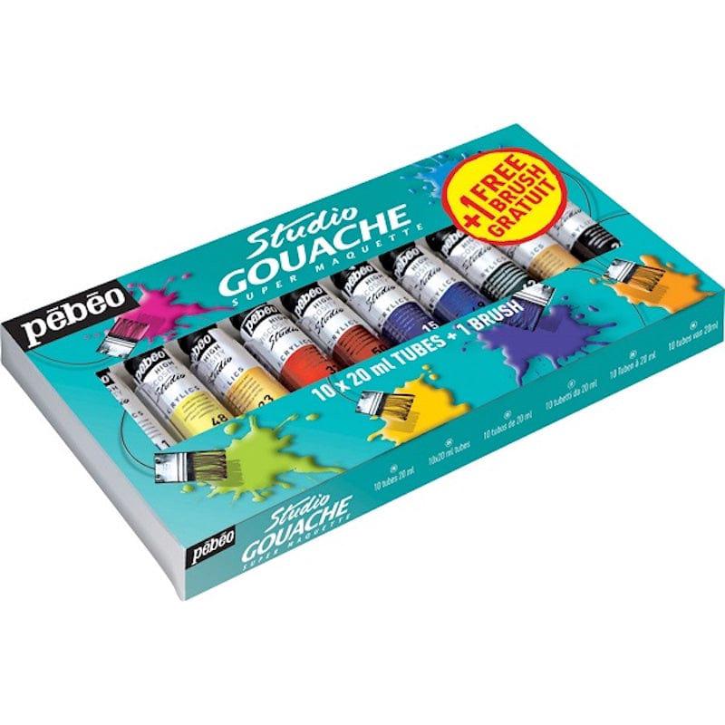 Studio Gouache Starter Set (10x20ml tubes + 1 brush)