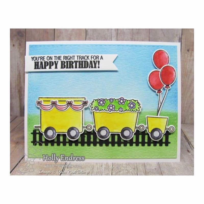 Your Next Stamp Clear Stamps 4x8 All Aboard Train Cart*