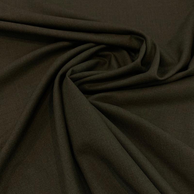 Wool Poly Suiting Fabric - Very Dark Heather Moss Green