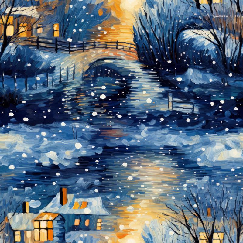 Winter Under the Dawn Pattern 19 Quilting Cotton Fabric