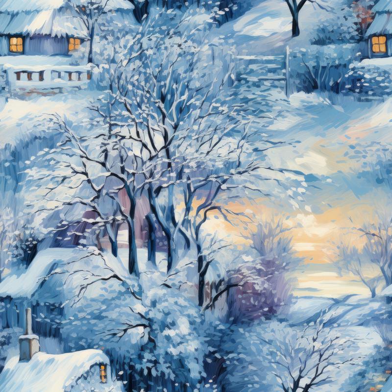 Winter Under the Dawn Pattern 17 Quilting Cotton Fabric