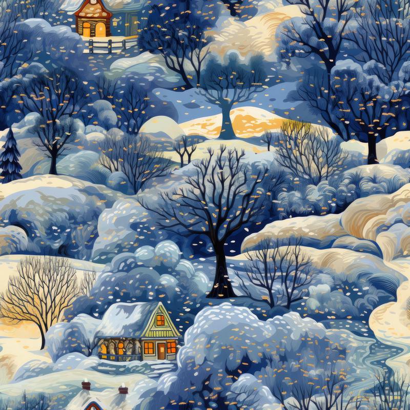 Winter Under the Dawn Pattern 23 Quilting Cotton Fabric