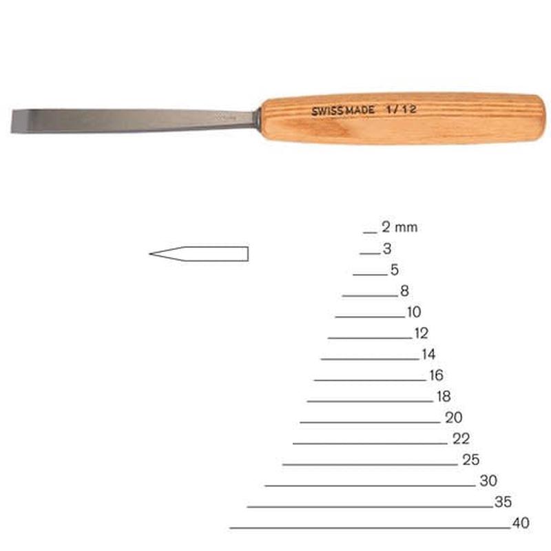 #1 Swiss Double Bevel Straight Chisel 3 mm Full Size