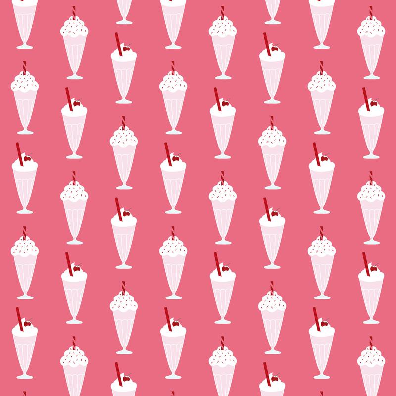50s Black and Red Diner Pattern 12 Quilting Cotton Fabric