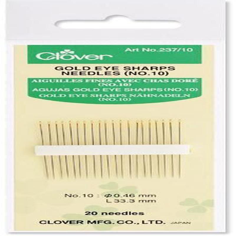 Clover 237 (Gold Eye Sharps Sewing Needles #10)