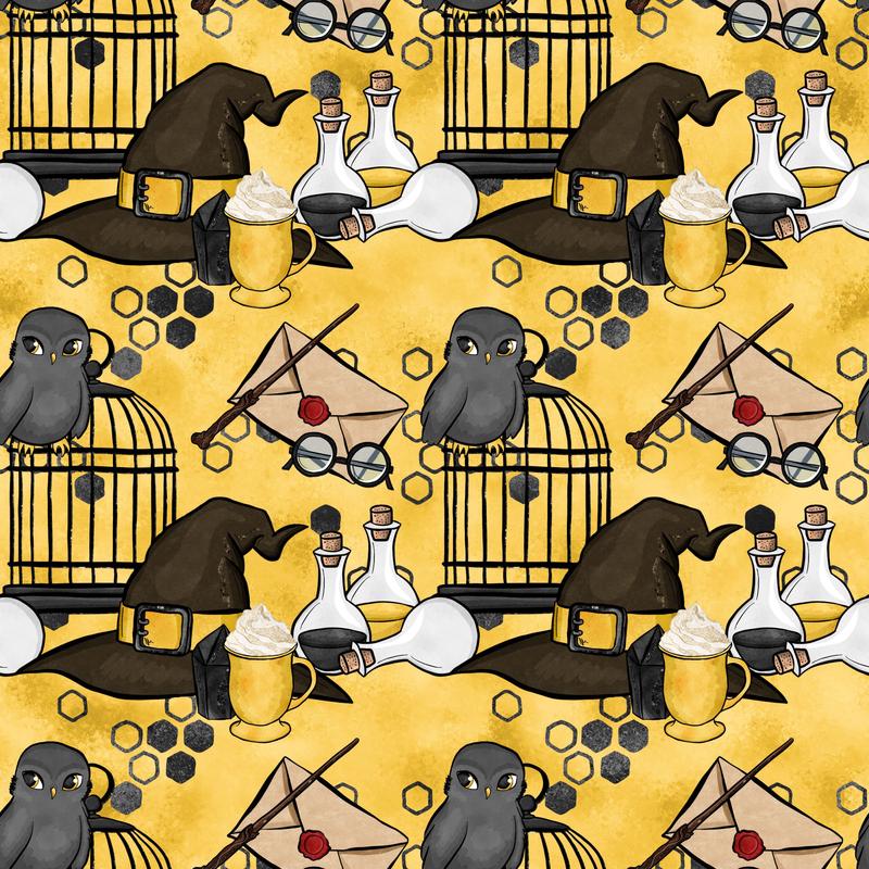 Wizard Magic School Pattern 3 Quilting Cotton Fabric