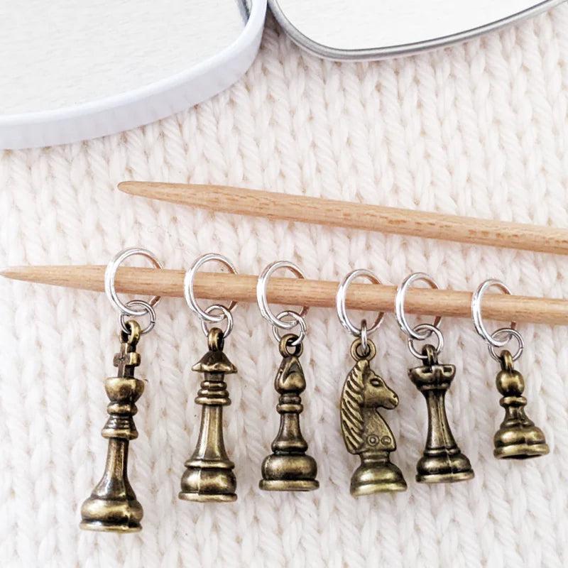 Chess Master Stitch Markers -6pc