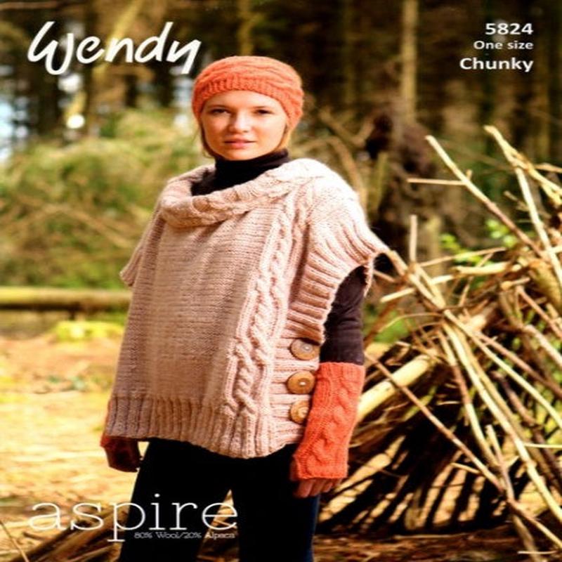 Wendy Chunky Poncho Leaflet Pattern 5824