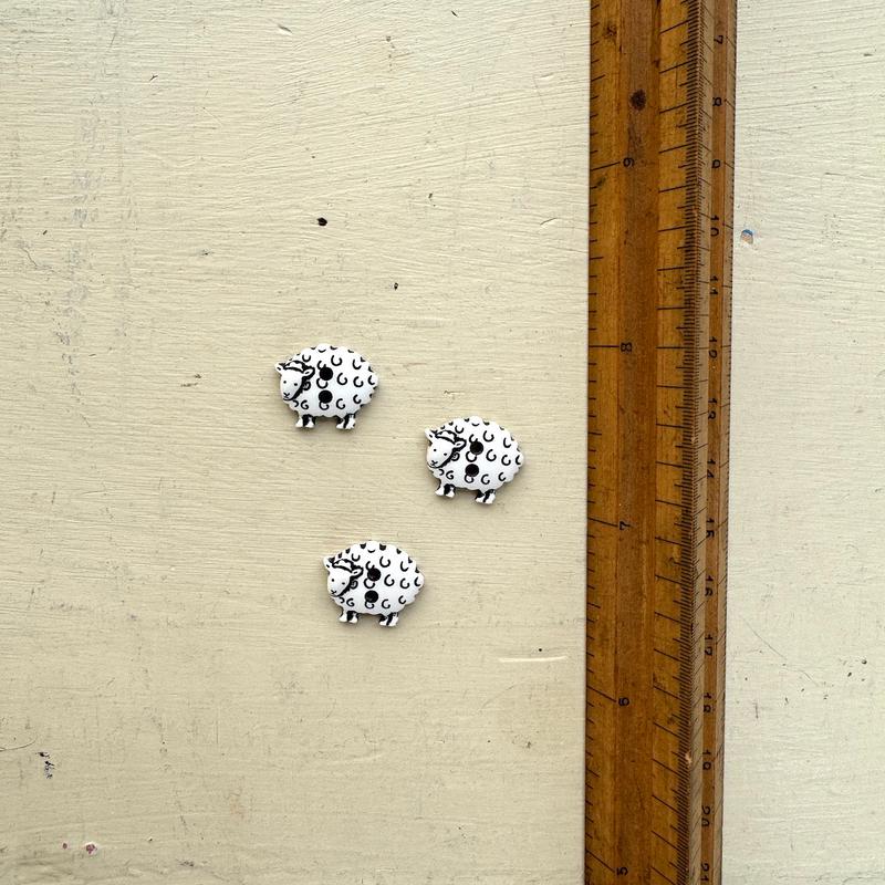White Sheep Plastic Buttons