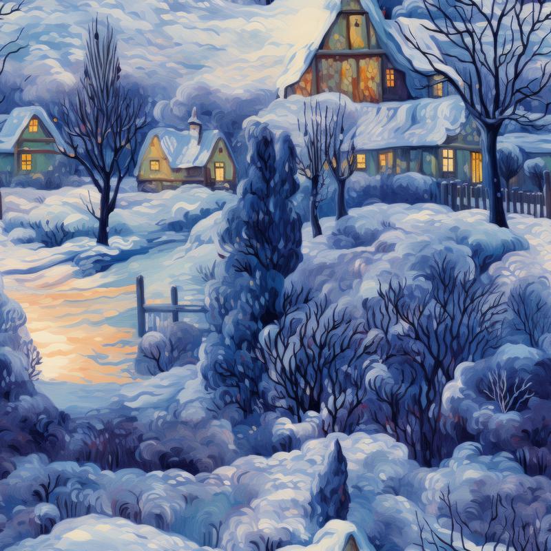 Winter Under the Dawn Pattern 5 Quilting Cotton Fabric