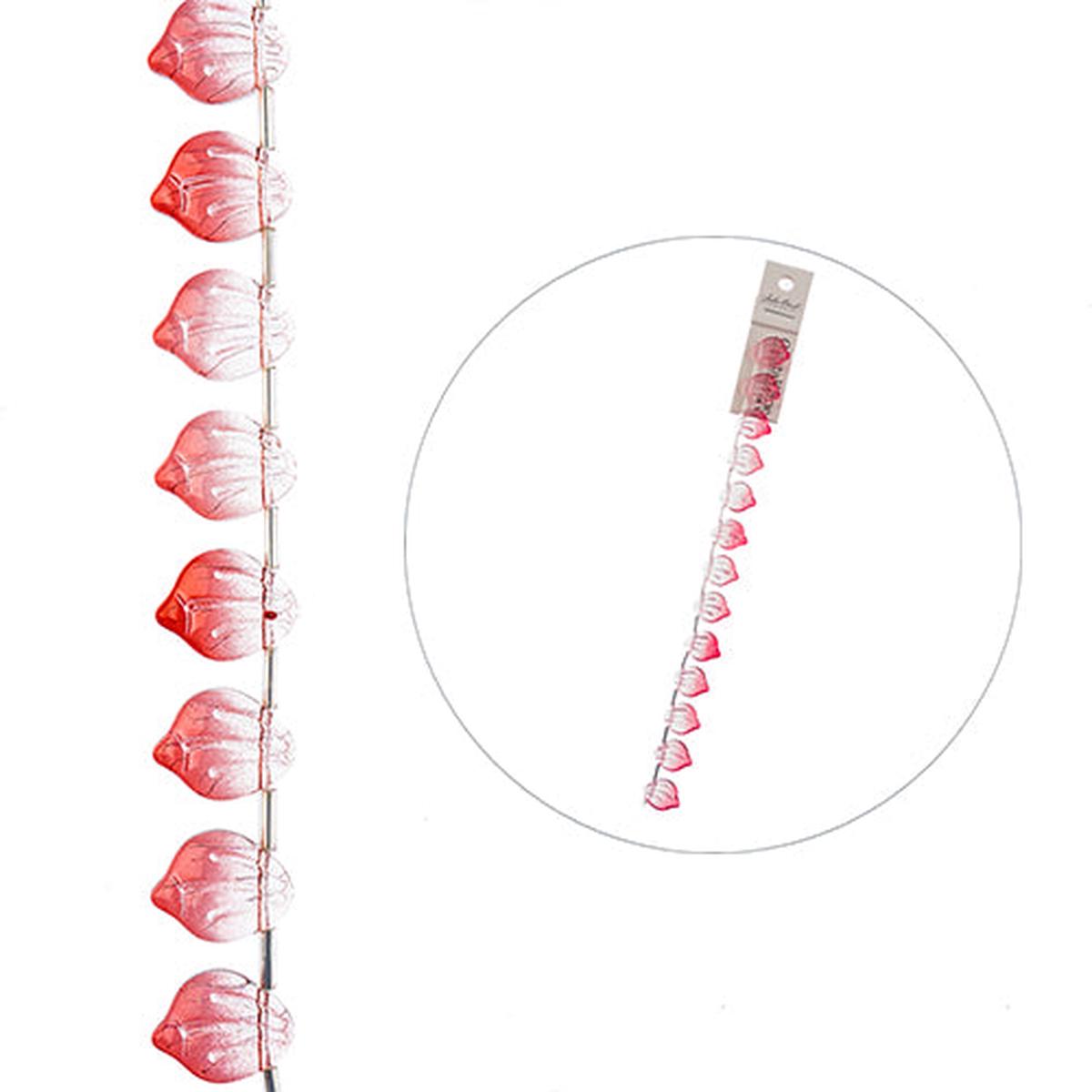 Wide Petals - Crystal and Red (7in Strand)