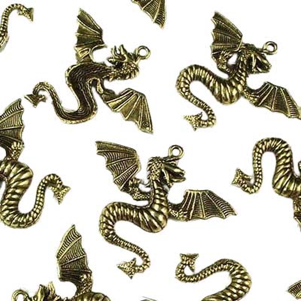 Wild Wyvern Dragon - Antiqued Gold each