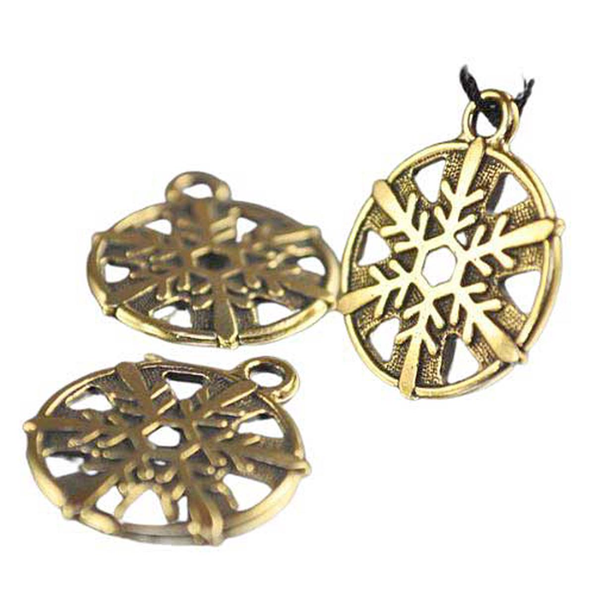 19mm Snowflake Charm   Ant Gold Each