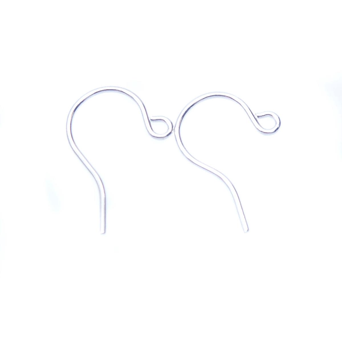 FI42-S: Ear Wire Shepherds Hook Nickel Silver 23 Gauge -75 Pairs