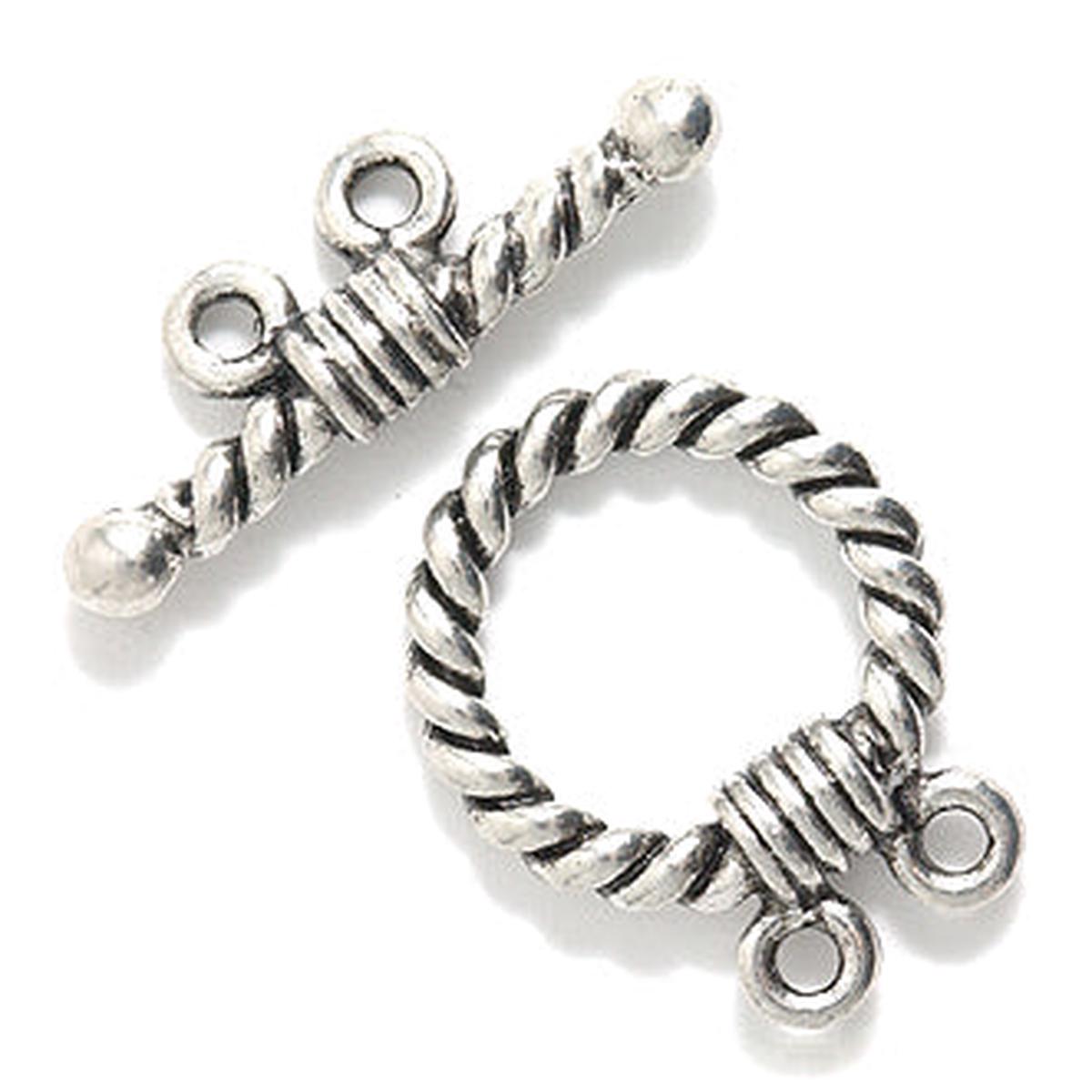 PW31252-S: Toggle Rope 2 Strand Ant Pewter 18mm