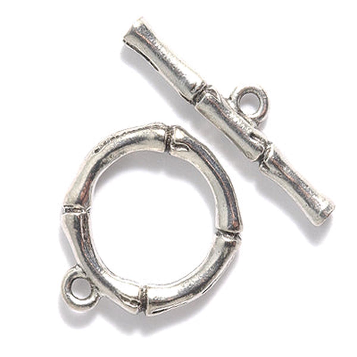 PW508-S: Toggle Bamboo Look Ant Pewter 20mm