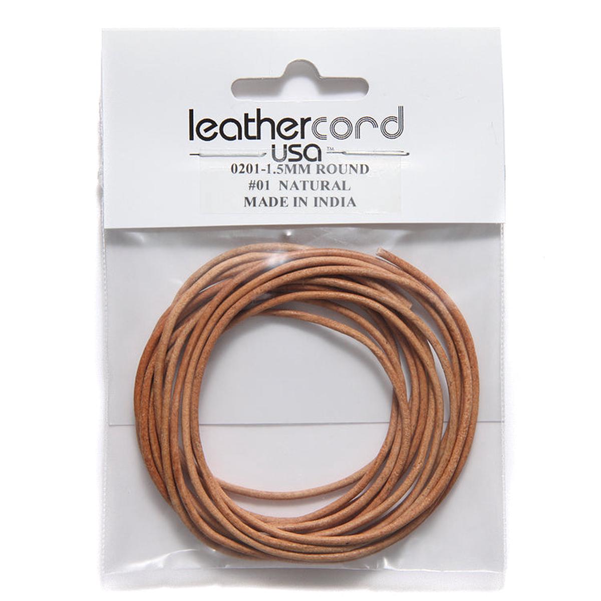 15LC151-U2: Leather Cord 1.5mm Natural 2MTR