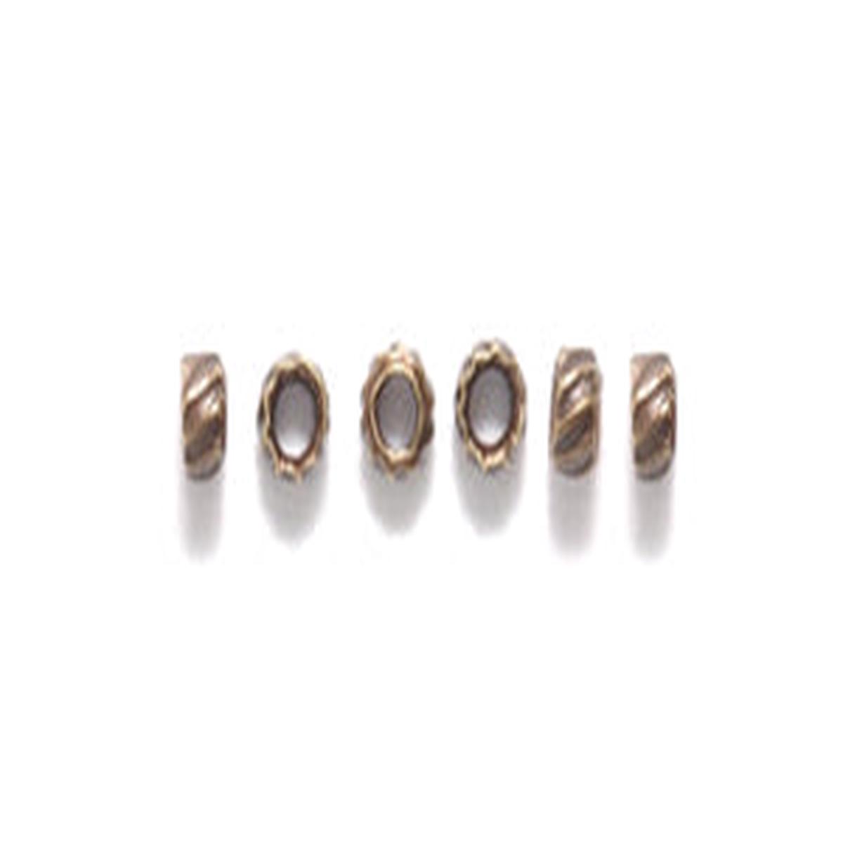 2FI160-ABR: Crimp Bead Fluted Ant Brass 2mm - 100PPK