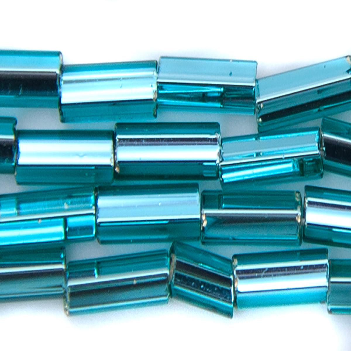 3BB467: Czech Bugle Silver Lined Teal #3 5 Hanks