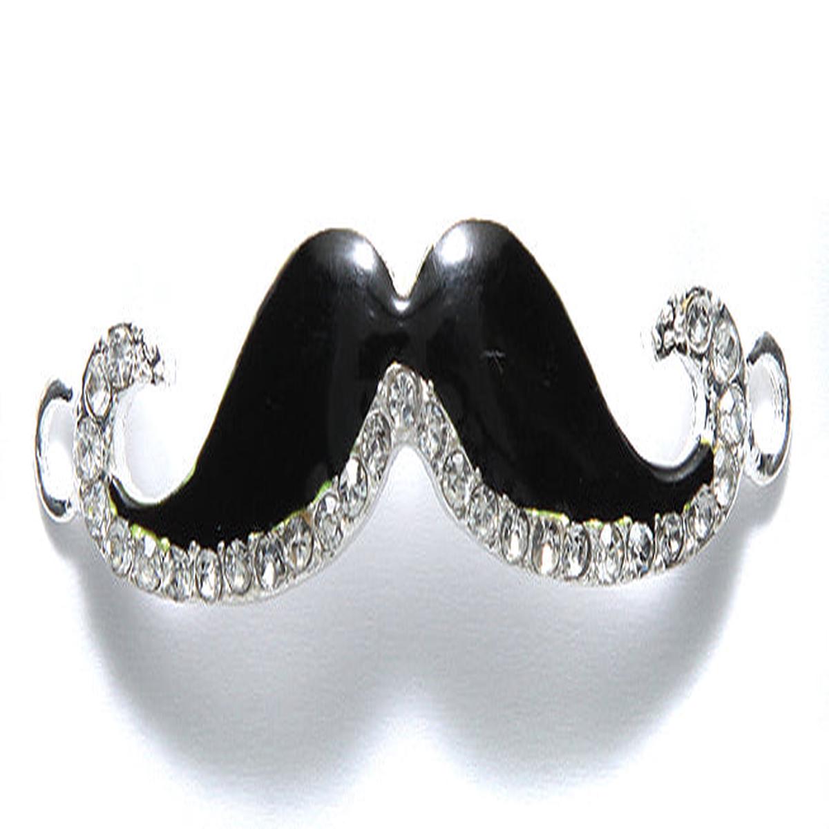 ME5787-09L: Black Epoxy Mustache R/S 12x53mm Link 1PC