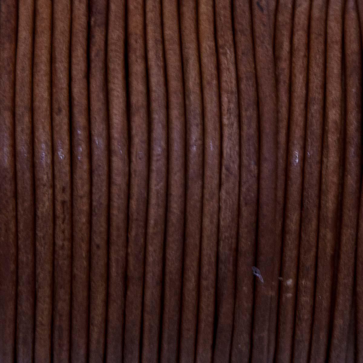RL2520-0409: Round Leather Lace Spool Cedar 2mm 25yds
