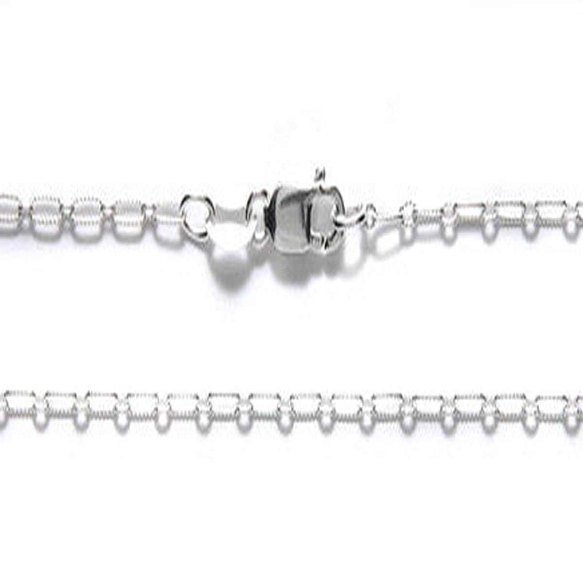 CX132-SS20: SS Necklace 1.5x3.5 Diamond Long+short 20