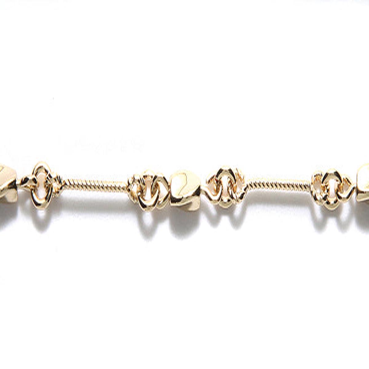 CX905-G: Chain Bead Twist Bar GLD PLT 1FT