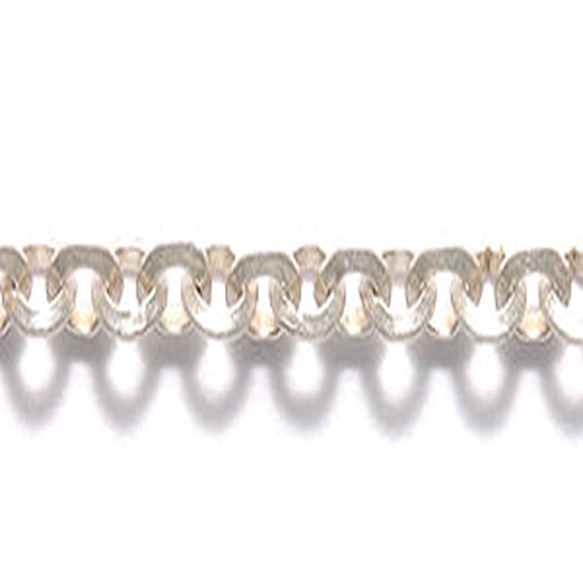 97CX815: Chain Diamond Cut Rolo 3mm LNK ANT Silver 1FT