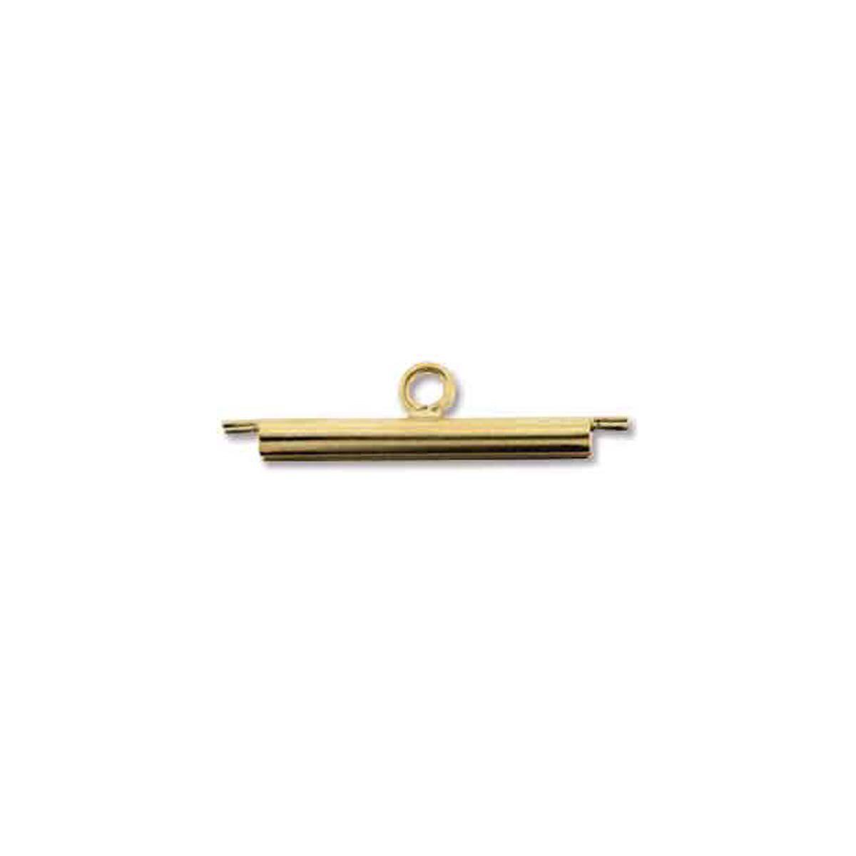 20FI83-G: Miyuki Slide End Tube 20mm Gold Plated- 2ppk