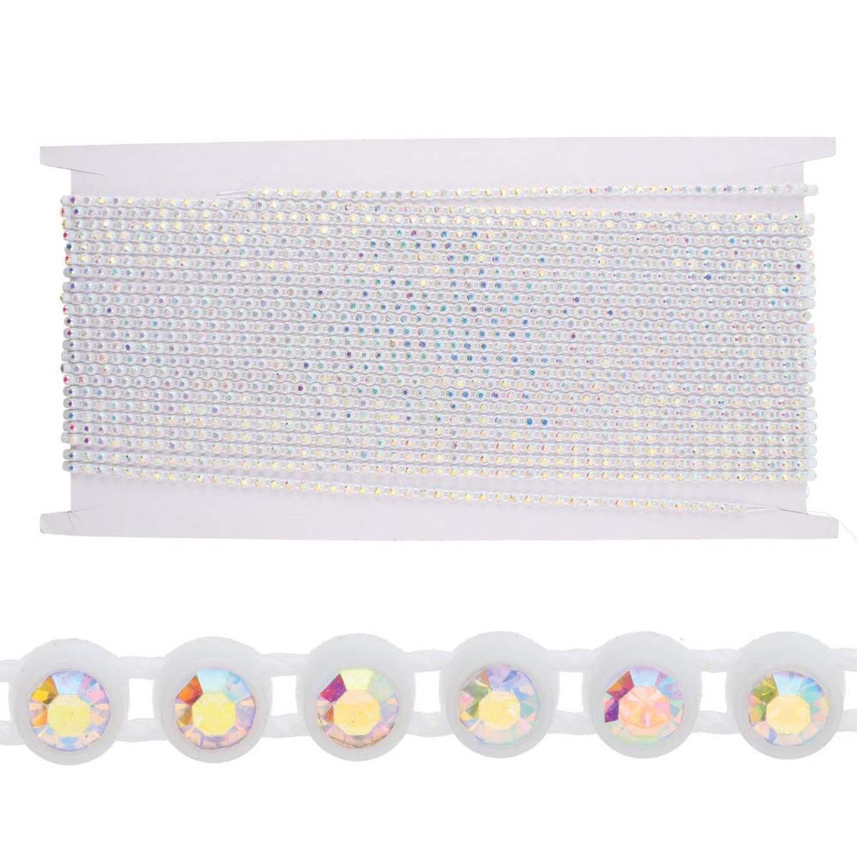 72RH512-WH: PL Rhinestone Banding ss6 Cry AB White - 10MTR