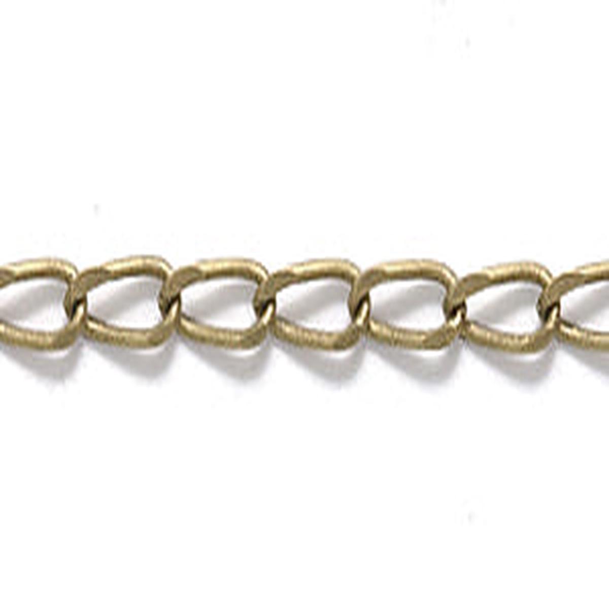 10CX858: Chain 4mm LNK ANT Brass 1FT