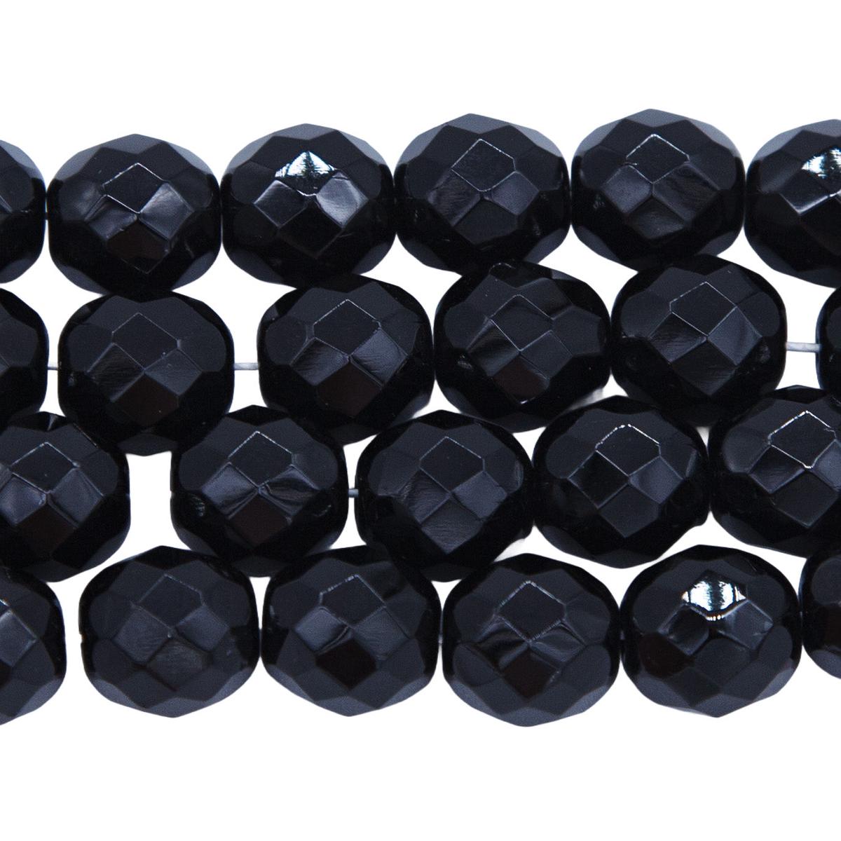 10FC109R: Cz Faceted Round Black 10MM 25PC