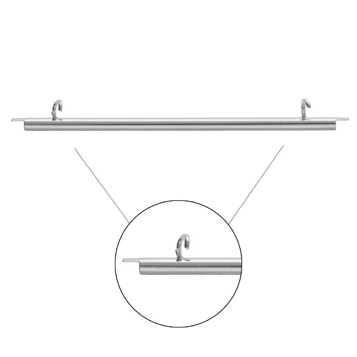 60FI83-S: Miyuki Slide End Tube 60mm 2 Loop Silver Plate - 2PPK