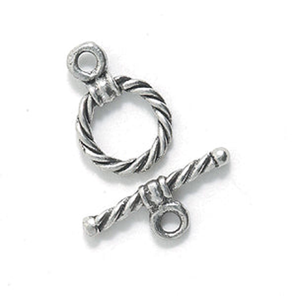 PW5406-S: Toggle Braided Rope Ant Pewter 13mm