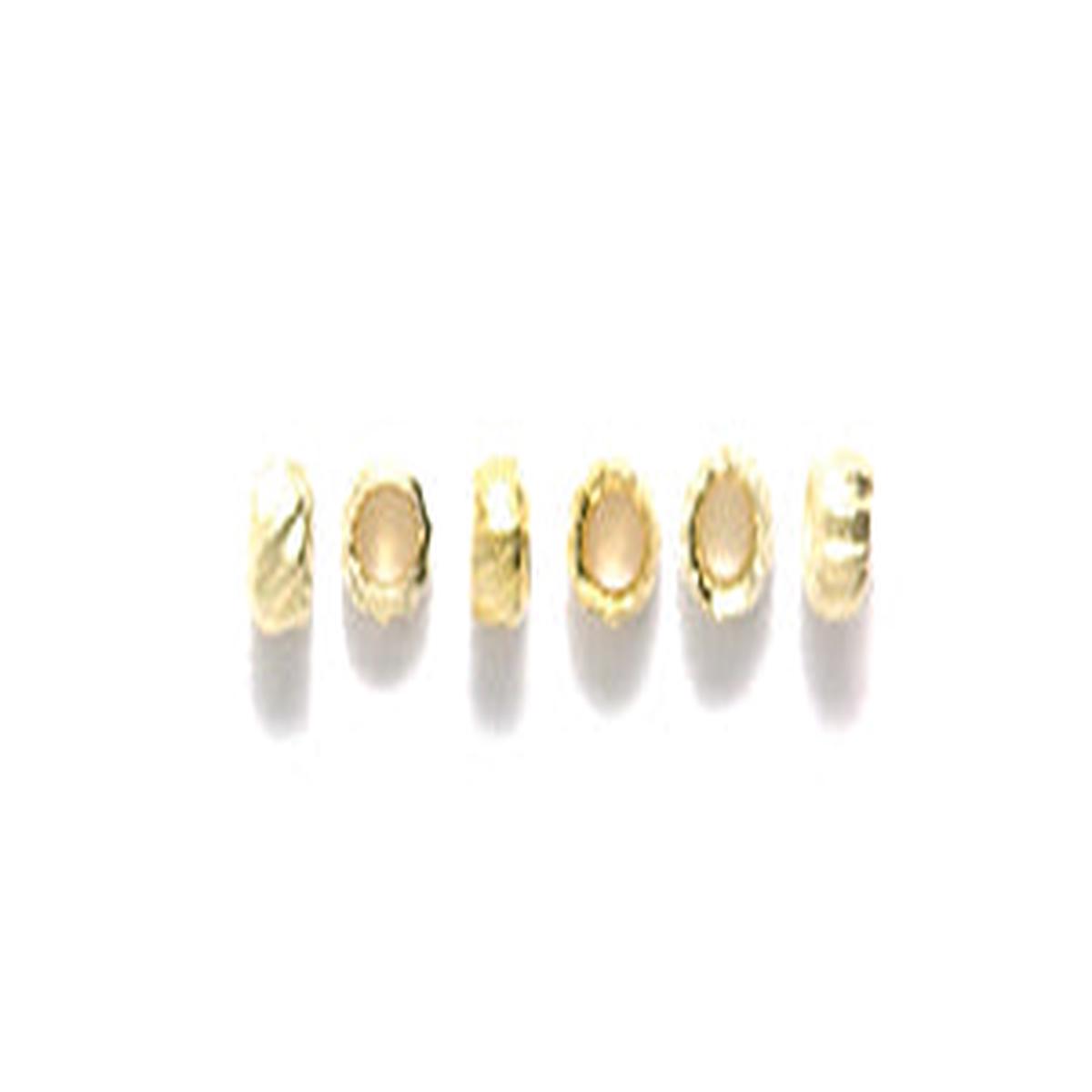 2FI160-GR: Crimp Bead Fluted AT Brass  2mm - 100PPK