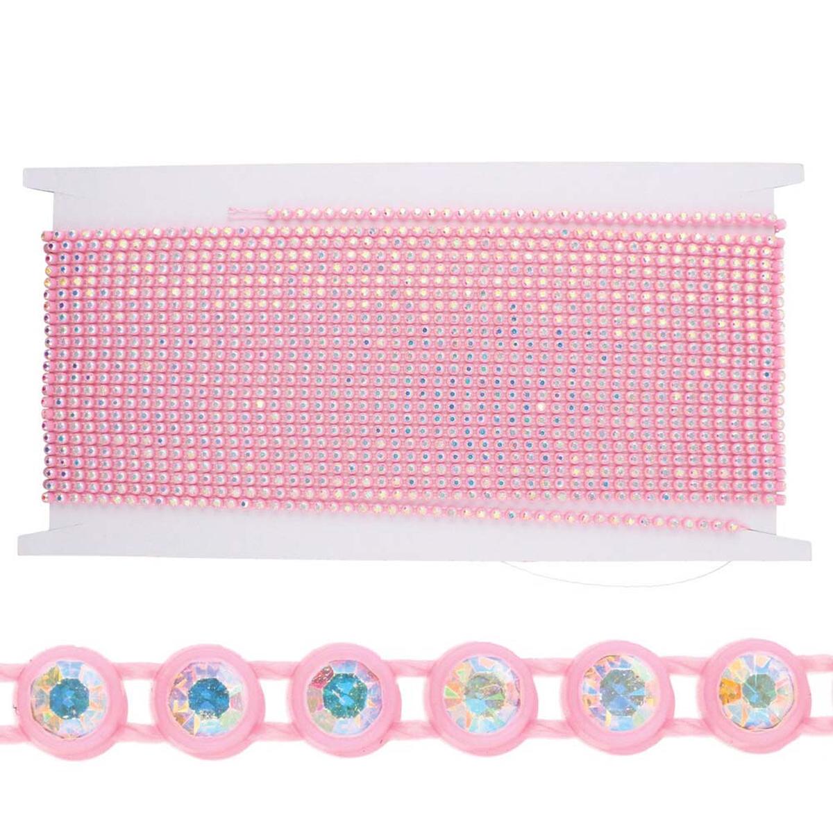 72RH512-PK: PL Rhinestone Banding ss6 Cry AB PINK - 10MTR