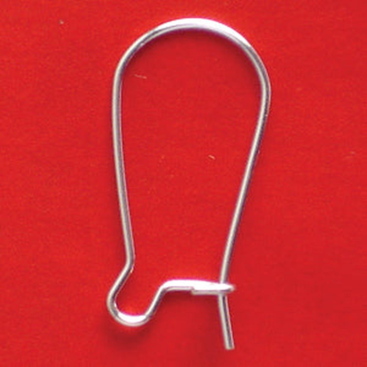 22FI50-SSR: Ear Wire Kidney Sterling Silver .66x22mm - 1PR