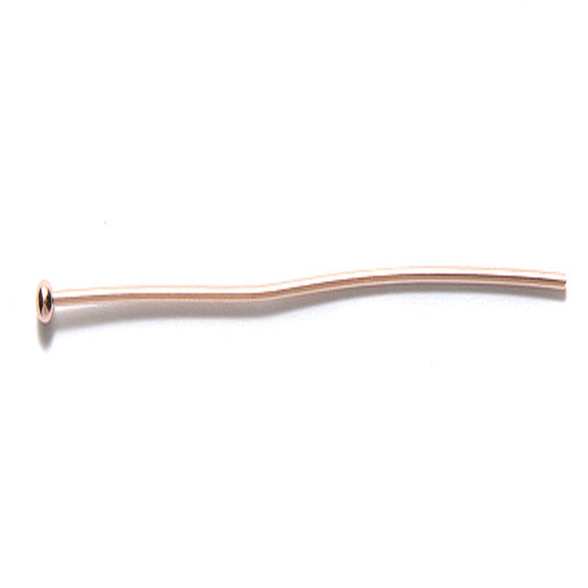 2FI61-2RG: Head Pin 2mm Ball 20GA Rose GLD PLT 25PPK