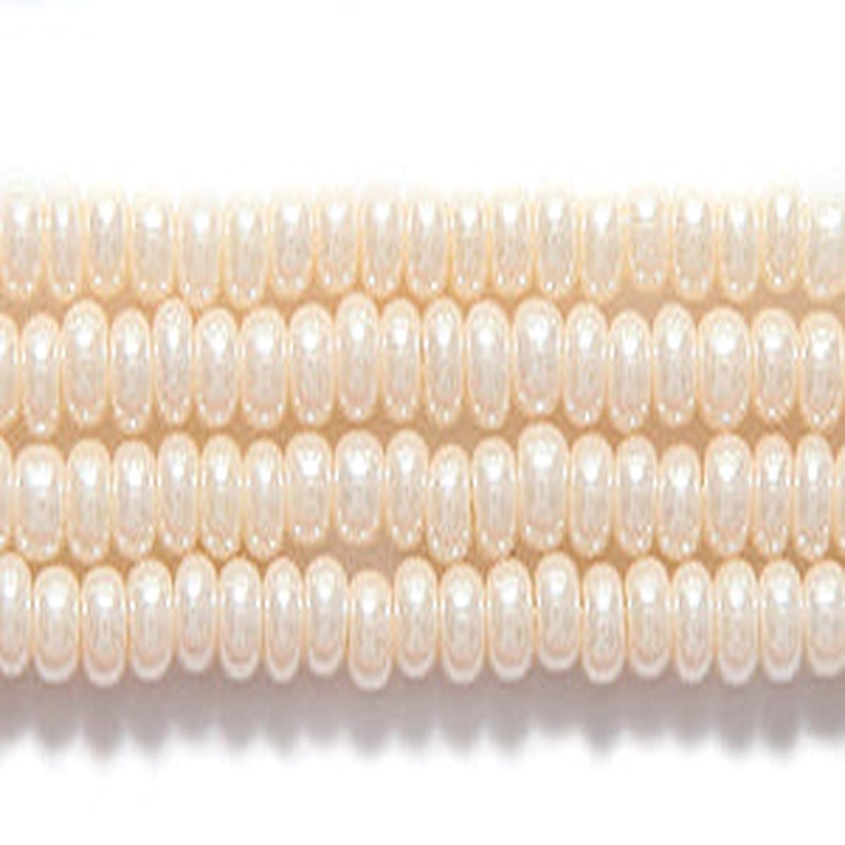 11SB651R: CZ Seed Bead Pearl LT Eggshell 11/0-1HK