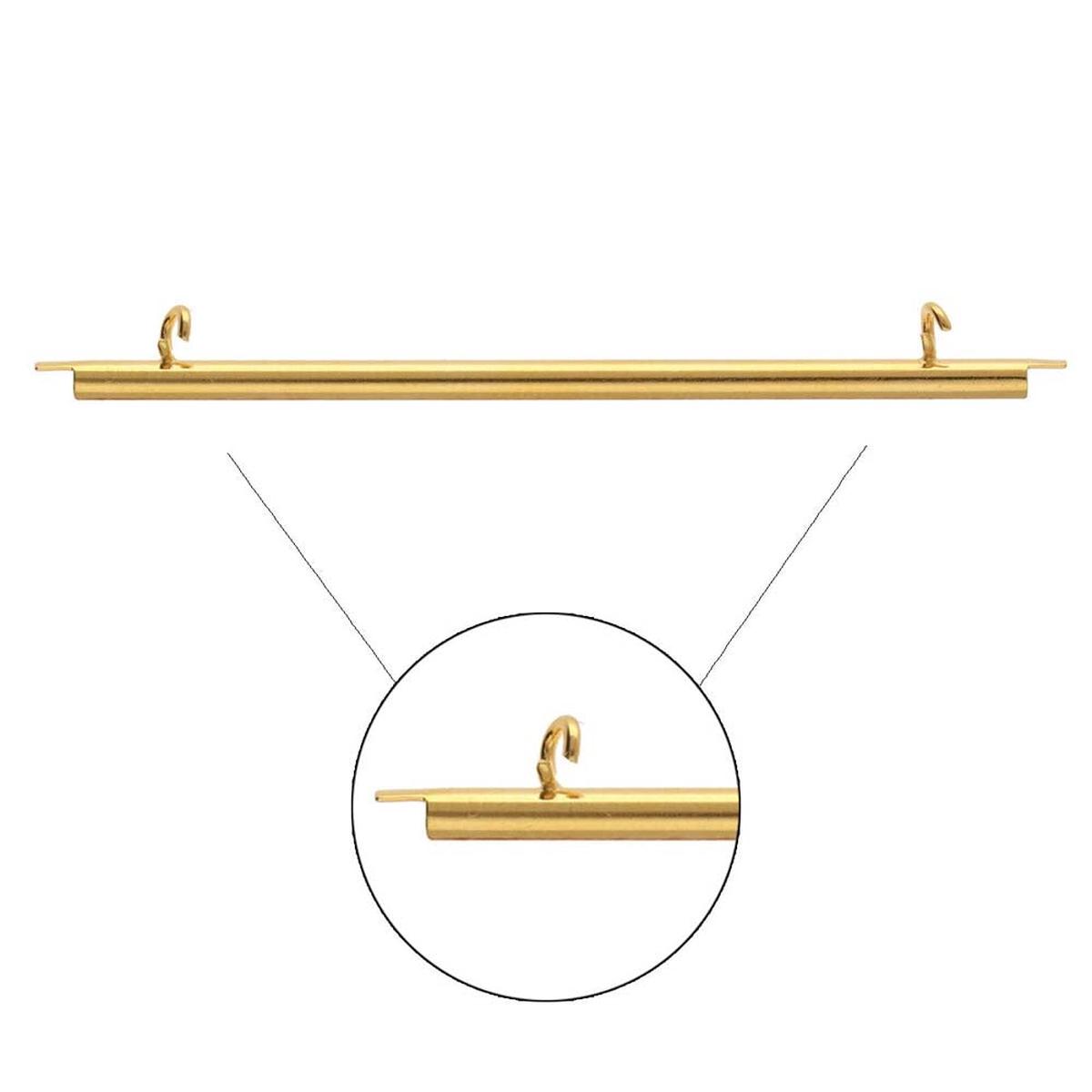60FI83-G: Miyuki Slide End Tube 60mm 2 Loop Gold Plate - 2PPK